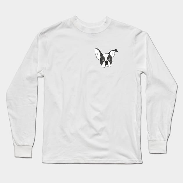 Grumpy Boston Terrier Long Sleeve T-Shirt by CloudWalkerDesigns